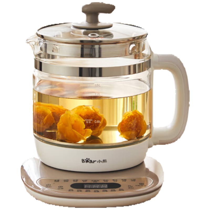 小熊(Bear)养生壶电热水壶智能电水壶1.5L煮茶器保温花茶壶办公室玻璃烧水壶开水壶 YSH-B18H8-S02