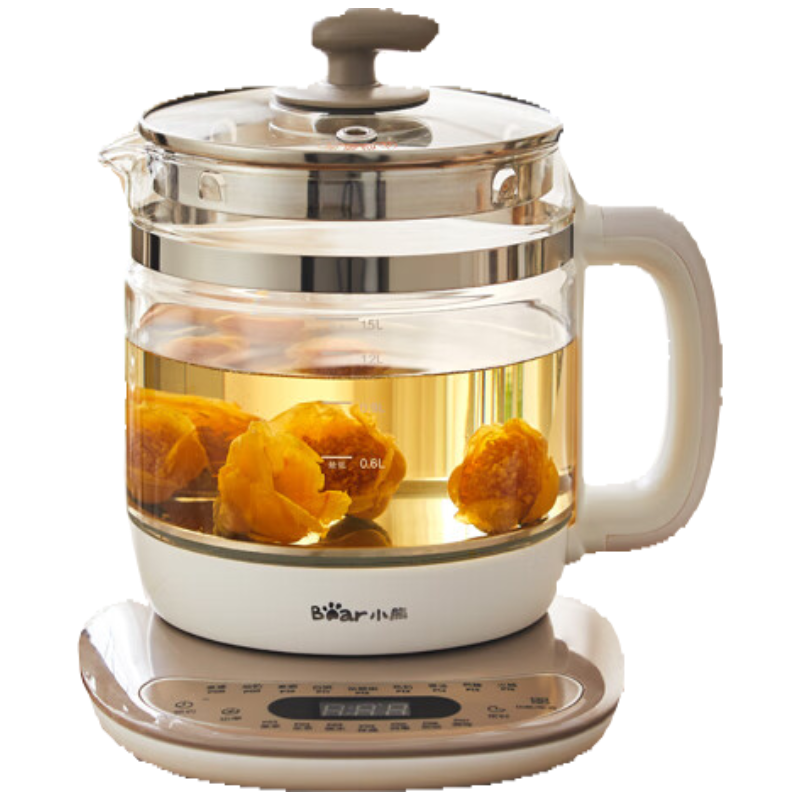 小熊(Bear)养生壶电热水壶智能电水壶1.5L煮茶器保温花茶壶办公室玻璃烧水壶开水壶 YSH-B18H8-S02