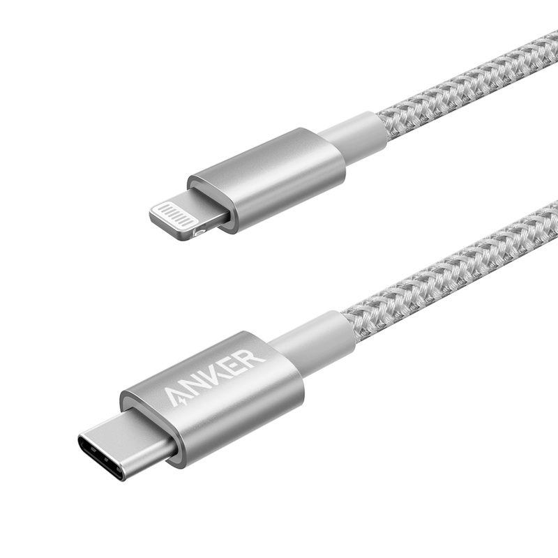银色尼龙线丨支持iPhone全系快充 1m Anker安克苹果PD快充数据线MFI认证快充尼龙适用iPhone 13/1