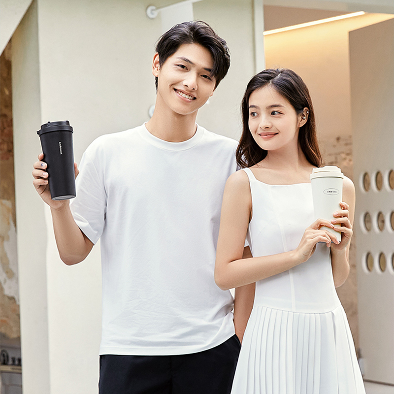 乐扣乐扣(LOCK&LOCK)元气弹跳咖啡杯商务办公马克杯便携车载大容量保温杯随行杯 400ML LHC3271