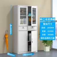 铁皮文件柜 中二斗文件柜 0.6mm