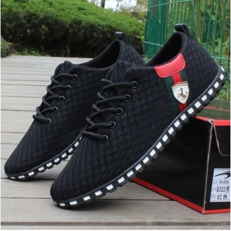 夏季透气网眼男鞋子夏天初中学生网状运动休闲网纱青少年镂空网鞋