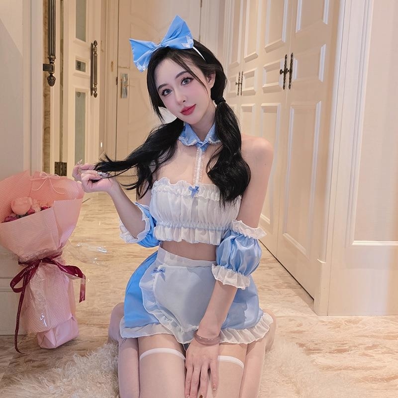 长夜漫漫情趣内衣性感诱惑纯欲风女仆装可爱女佣制服套装扮演1713高清大图