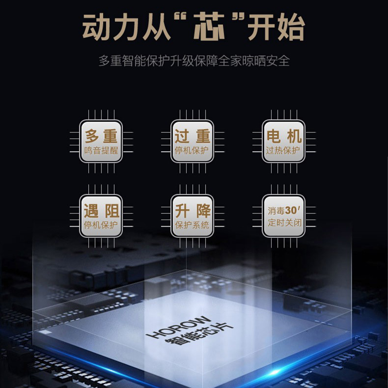 英派恩 智能电器晾衣机[YL-16NFX-4GL-B]电动升降晾衣架全功能照明伸缩凉衣架 阳台自动晾衣杆高清大图