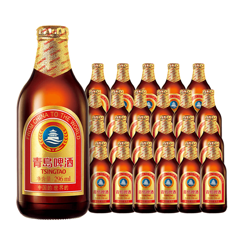 青岛啤酒(TSINGTAO)小棕金 11度 296ml*24瓶(HY)高清大图