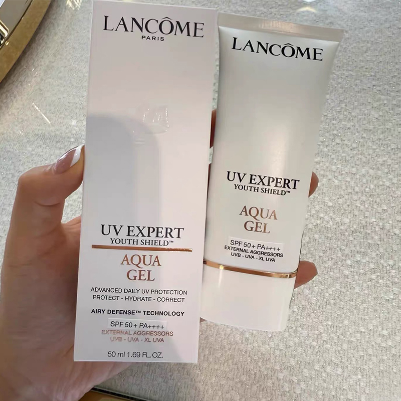 法国(Lancome)兰蔻水漾轻透隔离露UV小白管 SPF50PA++++柔皙轻透防晒霜50ml (清爽型)高清大图