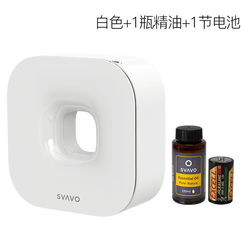 瑞沃(SVAVO)喷香机自动精油机家用便携式迷你小型静音喷雾智能扩香机客厅 PL-151090白色+100ML精油+电池高清大图