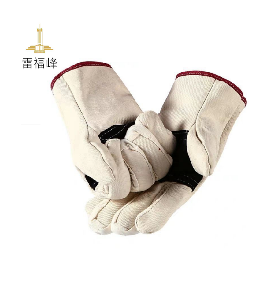 雷福峰双层加厚掌心加皮防磨手套白色/双高清大图