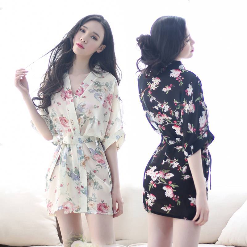 情趣内衣和服透视制服睡衣裙女士透明浴袍sm大码胖mm激情套装