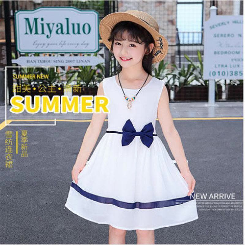 女童雪纺连衣裙2019新款十岁女孩洋气夏装中大童女宝夏季公主裙子图片