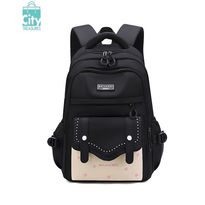 bangdou新款书包女初中生大容量轻便护脊双肩包简约时尚少女高中学生