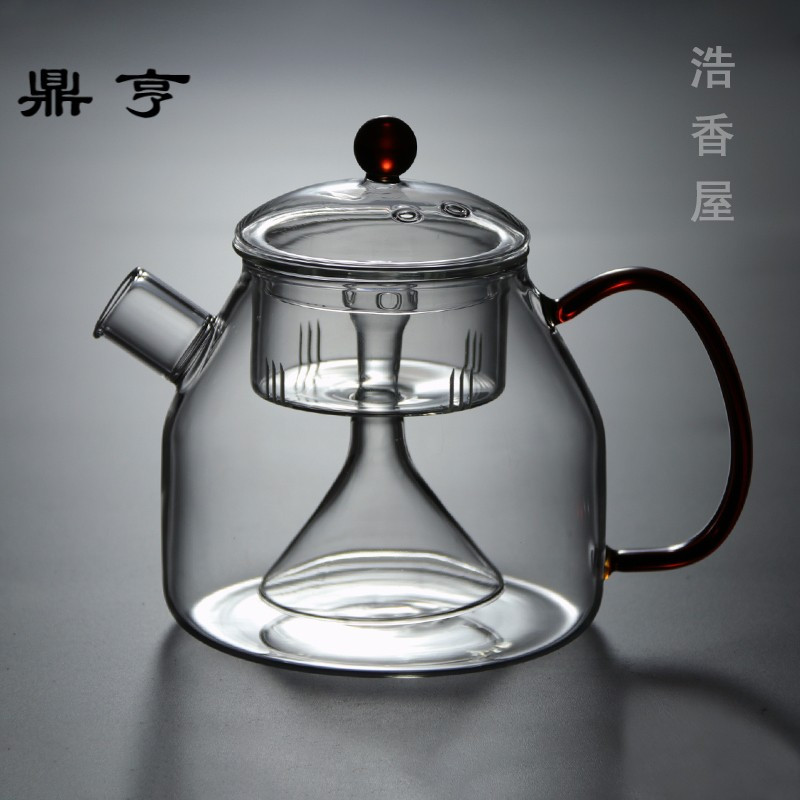 鼎亨家用耐热玻璃茶具过滤蒸汽茶壶蒸茶壶煮茶器电陶炉花茶黑茶泡