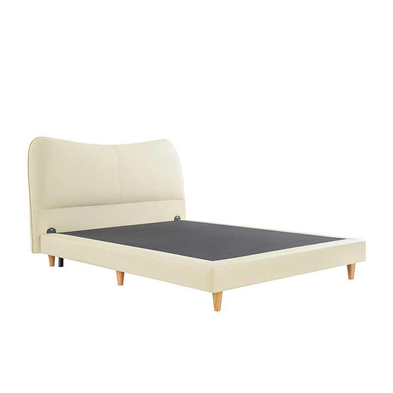 喜临门 - 曲奇猫 呼噜噜喜临门旗下皮艺软床 公主房网红卧室单人床 曲奇猫 糯米黄高清大图