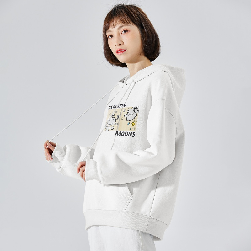 唐狮连帽卫衣女春秋新款史努比前胸图案宽松韩版休闲百搭上衣