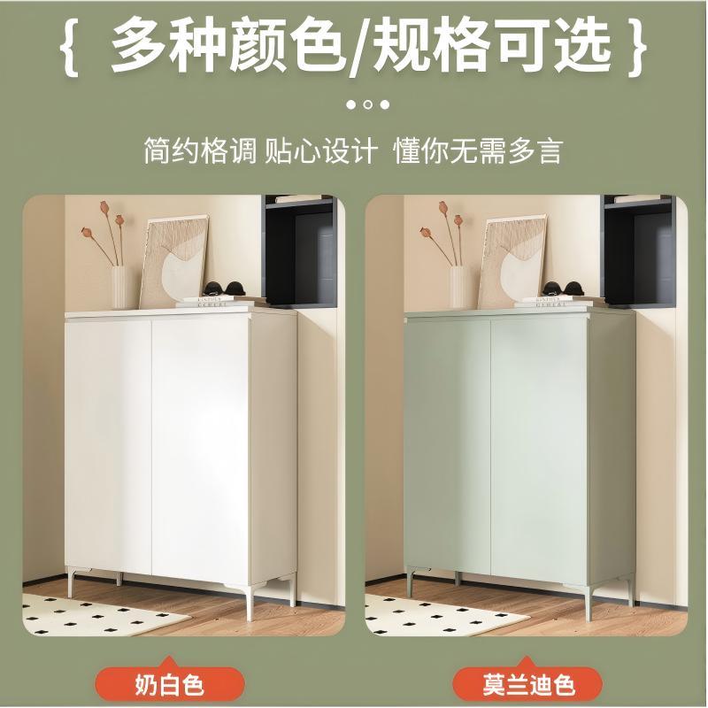 鑫环境 80CM白色对开两门 钢制鞋柜家用门口入户玄关柜收纳柜大容量带抽屉一体靠墙储物柜高清大图