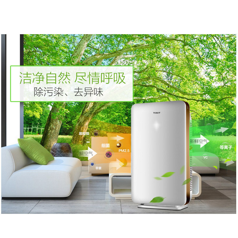 格力大松(TOSOT)空气净化器KJ200F-A01 无耗材雾霾烟尘PM2.5 适用24平内颗粒物CADR值200M3H高清大图