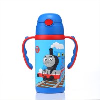 托马斯&朋友(Thomas&Friends)儿童保温杯双柄吸管不锈钢水杯水壶420ml 蓝色