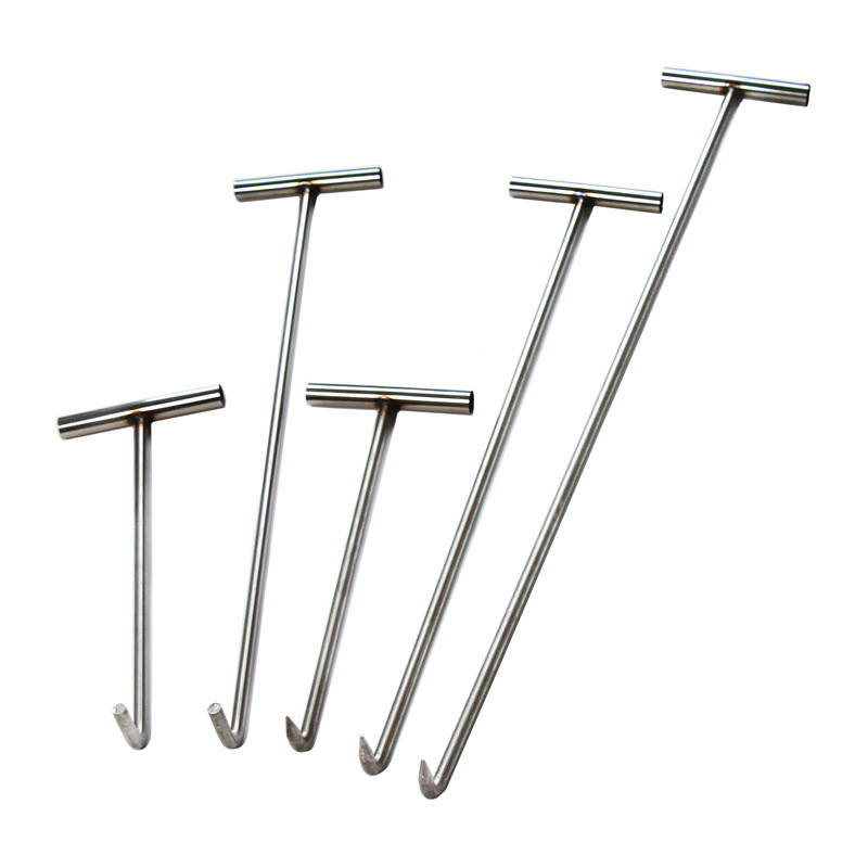 囍诺 不锈钢钩子T型井盖钩拉货挂肉猪肉下水道重型加粗勾子 加粗不锈钢68cm-直径12mm尖口A高清大图