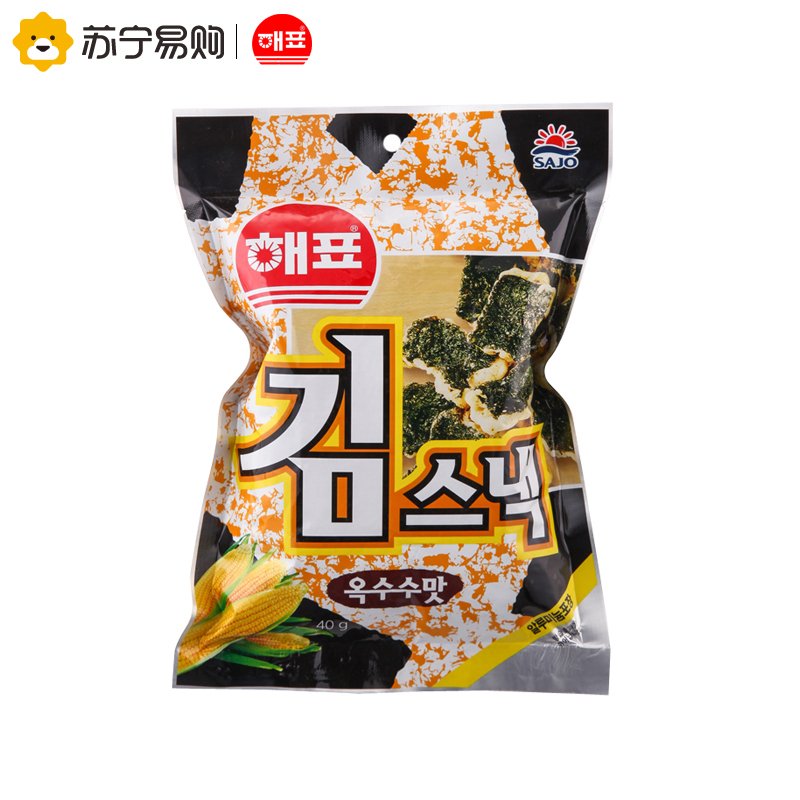 泰国进口 海牌(HAEPYO) 玉米味海苔天妇罗膨化食品40g海味即食海苔郊游休闲零食