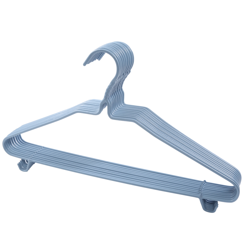 美丽雅 家用衣物晾晒卧室衣柜挂衣服防滑金彩浸塑衣架中号10支装 (40