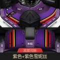 全包围丝圈汽车脚垫专用新桑塔纳捷达宝来速腾轩逸思域福睿斯朗逸专车专用脚垫_1 【包门槛】紫色皮革+紫色雪妮丝【带车标】