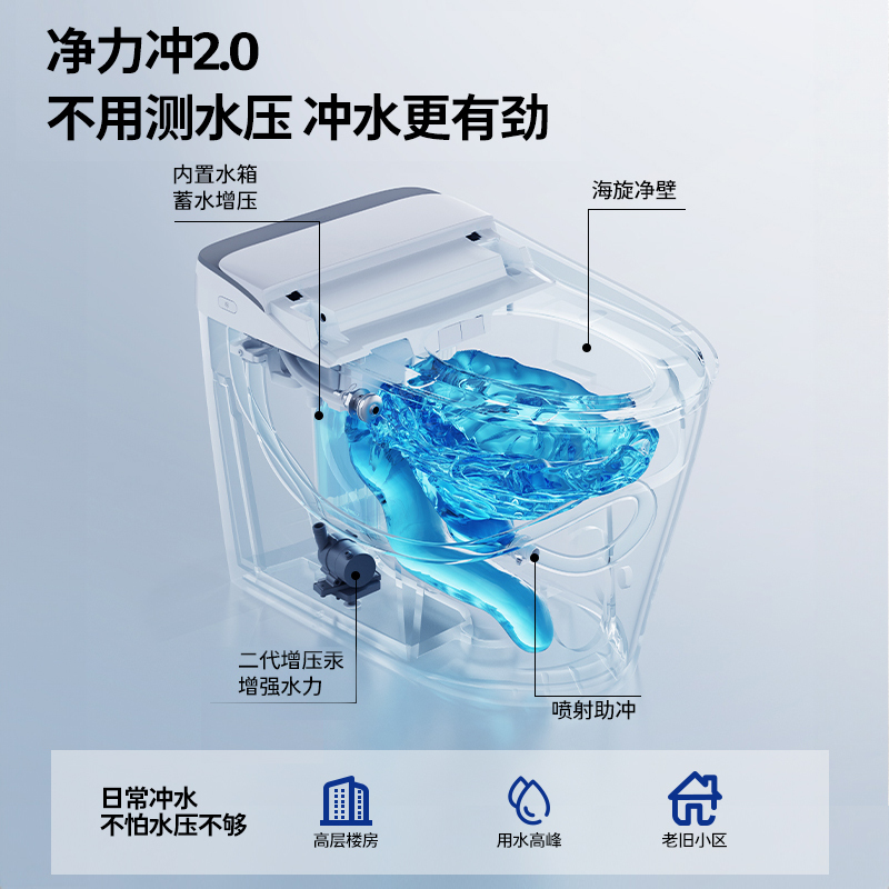 九牧智能马桶零压小户型泡沫盾家用自动节水坐便器ZS680