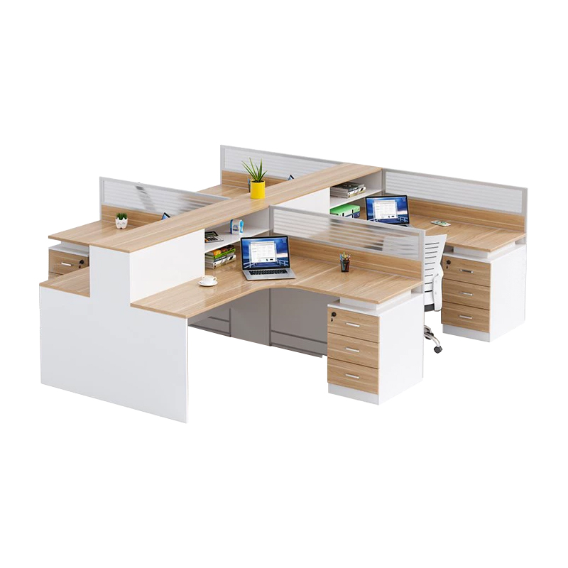 中豫鑫泽 ZYXZ5031408 职员桌屏风工位职员办公桌 干字型四人位含柜