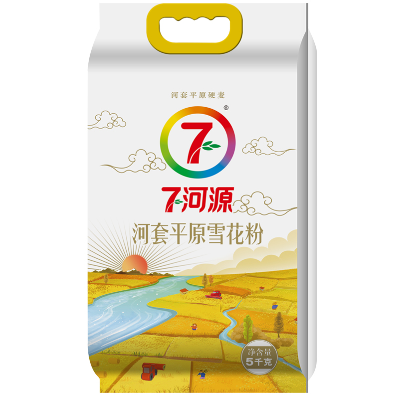 七河源河套平原雪花粉5kg 高筋面粉 河套面粉高清大图