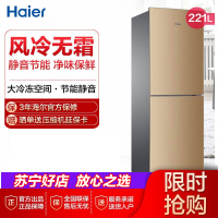 Haier/海尔冰箱221升风冷无霜双门冰箱小型家用两门冰箱净味节能省电冷藏冷冻电冰箱 海尔BCD-221WDPT