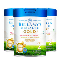 [有效期至24年8月]贝拉米(Bellamy)GOLD金装版有机较大婴儿配方奶粉2段(6-12月) 800克/罐