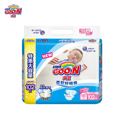 GOO.N 大王环贴式纸尿裤 维E纸尿裤 新生儿用NB102片(5kg以下) 新生儿尿不湿