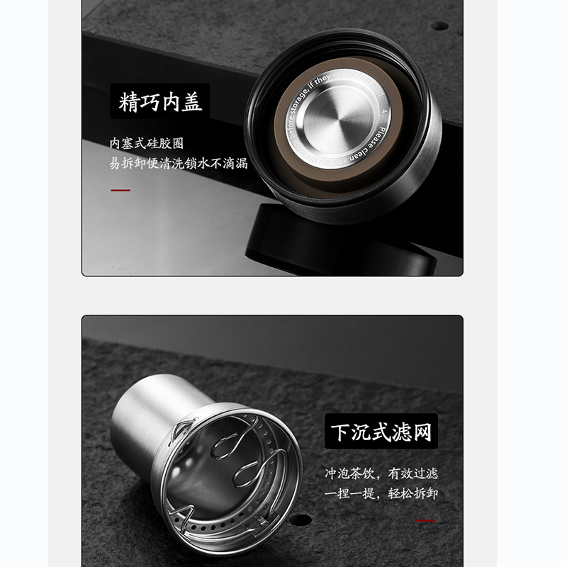 万象玻璃杯茶杯带把大容量泡茶杯茶水分离办公室家用便携大容量水杯