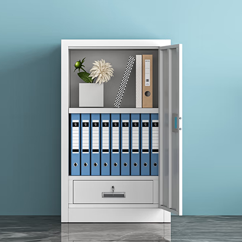 鑫升顺指纹电子保密柜钢制密码文件柜档案柜办公柜矮柜保密资料柜单门白色:电子锁高清大图