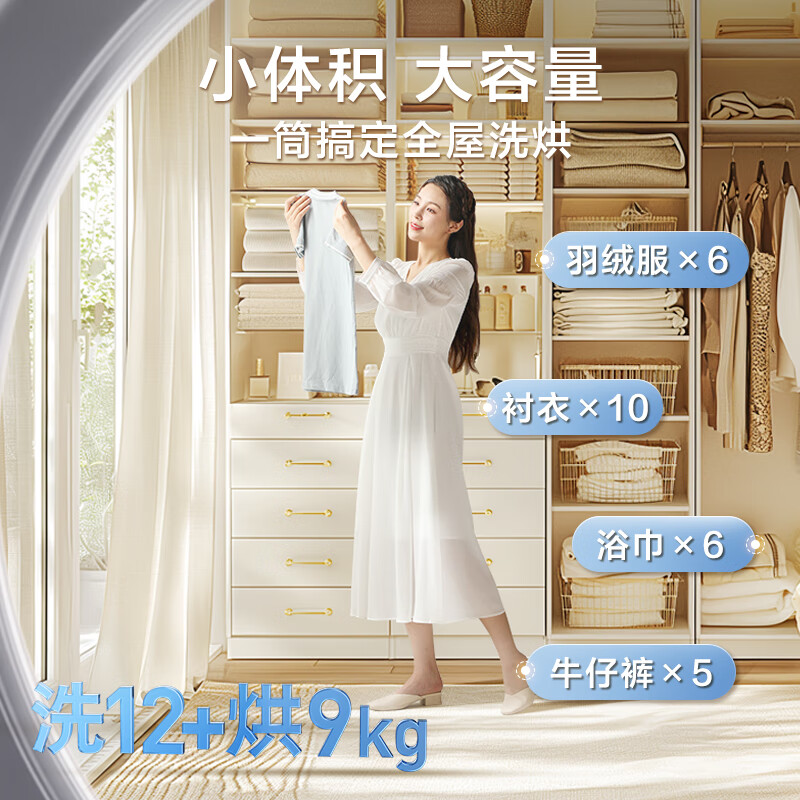 小天鹅(LittleSwan)滚筒洗衣机全自动家用 带烘干洗烘一体 水魔方[TD120V618PLUS]12公斤 超薄高清大图