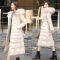 简妮薇(JIANNIWEI)中长款羽绒服女2019新款韩版宽松大码羽绒服女冬季外套女