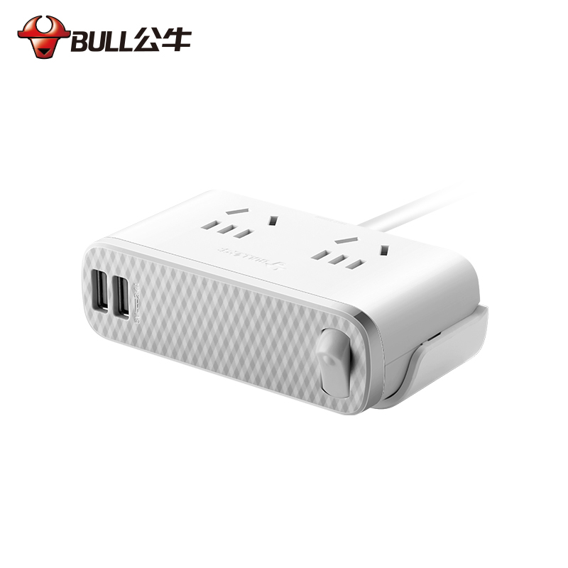 公牛(BULL)桌面USB插座 GN-U202GU办公系列可粘贴桌边全长1.8米插排/排插/接线板/拖线板