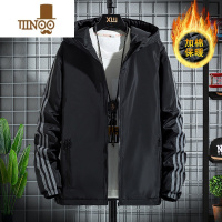 YANXU2022新款男士薄棉棉服夹棉外套胖子大码青年棉衣男潮宽松短款 M(75-90斤) 黑色