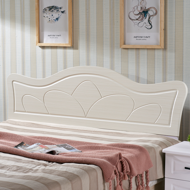 简约现代经济型床头板欧式韩式双人床板1.8米白色吸塑工艺床头