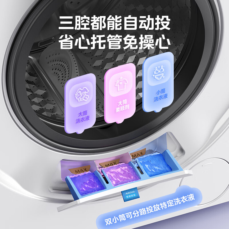 美的(Midea)可爱多滚筒洗衣机全自动滚筒单洗 11KG三筒内衣洗 MG11GGEX高清大图