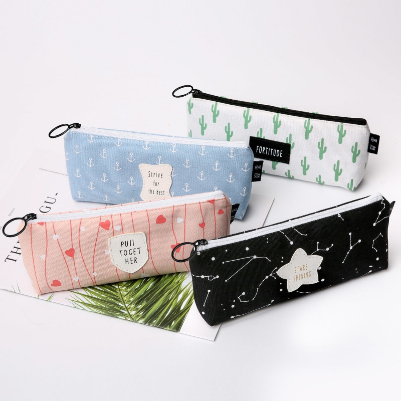 韩版简约帆布铅笔袋创意大容量男生女生文具盒小学生初中学生笔袋