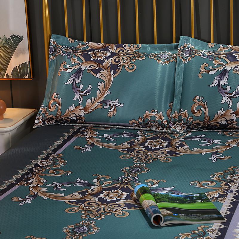 美帮汇夏季冰丝凉席可水洗可折叠防滑透气1.5软凉席子1.8m床三件套1.2米高清大图