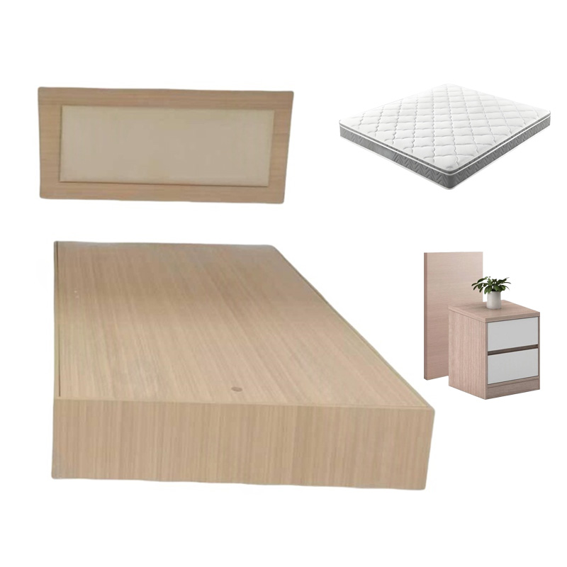 桃锦堂 床+床垫+床头柜(含背板)1.2m套高清大图