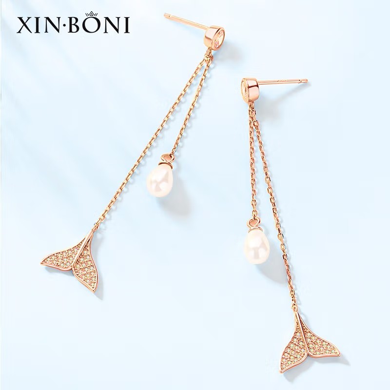 鑫铂尼925银耳环女气质耳坠时尚长款饰品七夕情人节生日礼物送女友老婆 余生有你耳坠一对