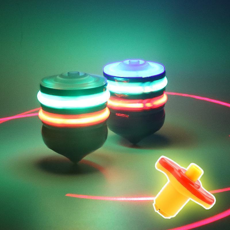 新款陀螺七彩闪发光激光音乐旋转陀螺卡通电动儿童玩具男女孩礼物