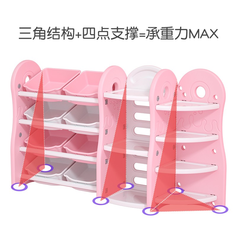 儿童玩具收纳架子储物柜置物架格子收纳柜绘本宝宝书架整理架收纳柜 三维工匠高清大图