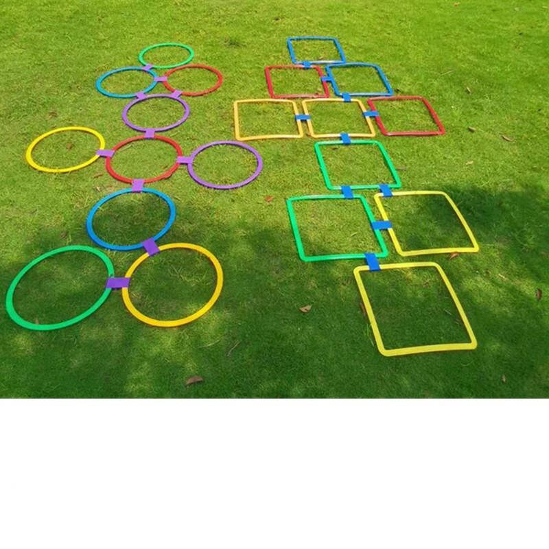 幼儿园教具儿童体能训练器材体育户外感统玩具跳房子跳圈圈跳格子38cm