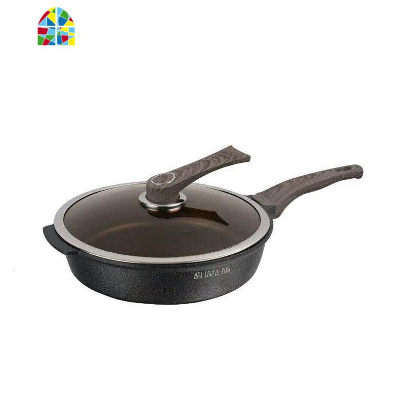 女神深煎锅麦饭石平底锅无油烟不沾锅燃气电磁炉锅具 FENGHOU 30cm6186型号无盖