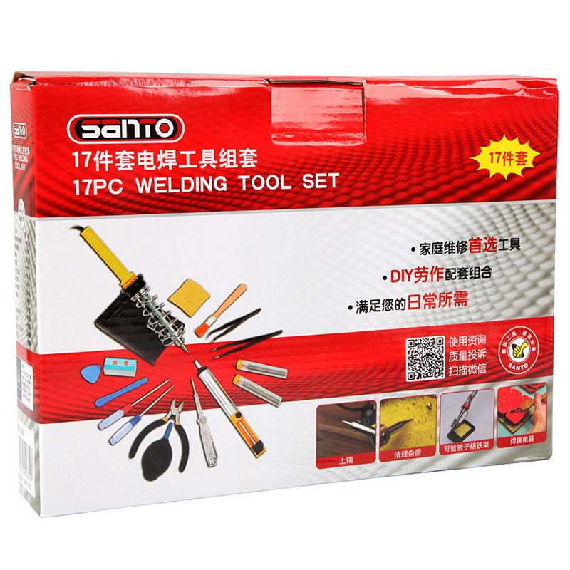赛拓(SANTO)0319 17件电烙铁套装 电子电工焊接维修工具