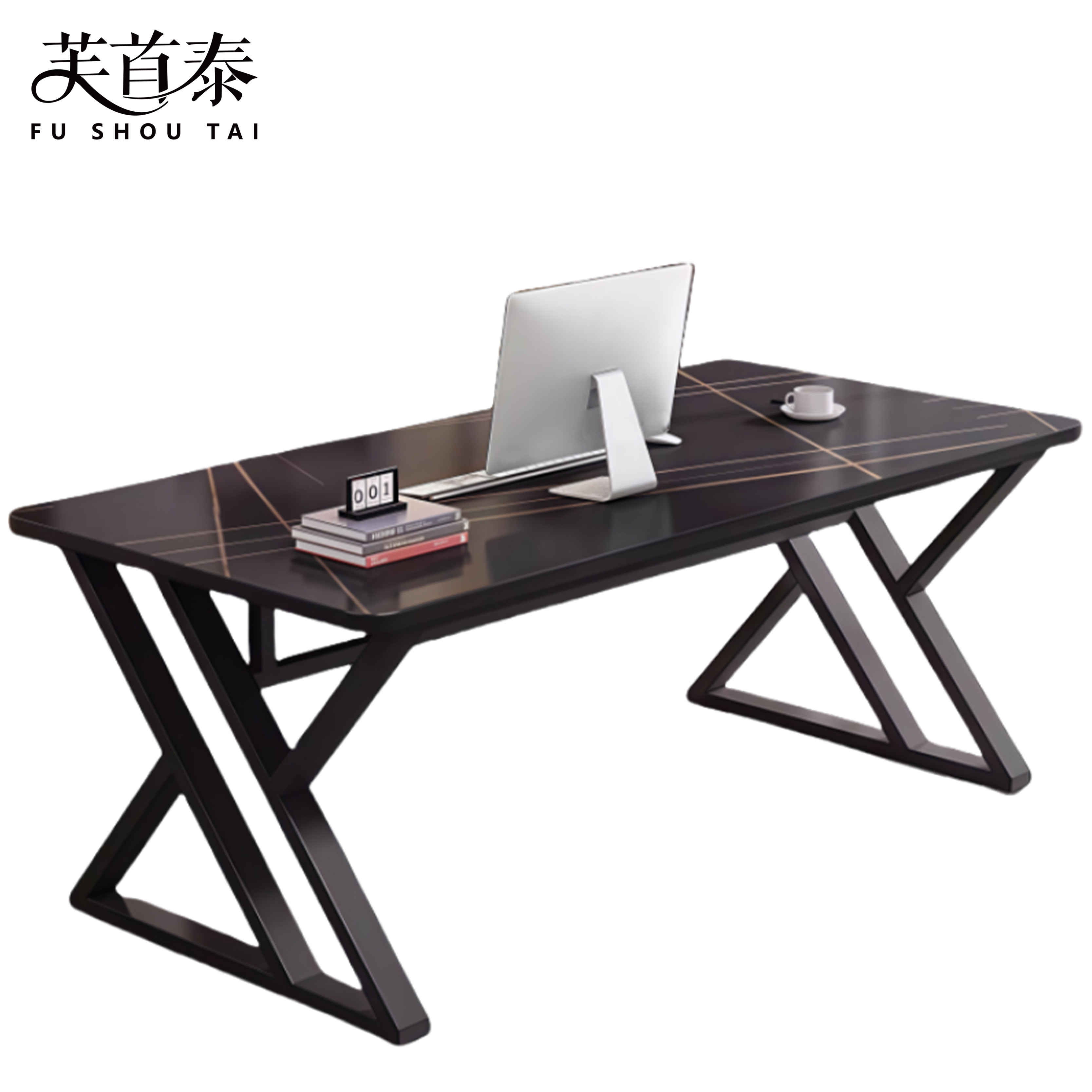 芙首泰岩板办公桌1000*500*750mm张高清大图