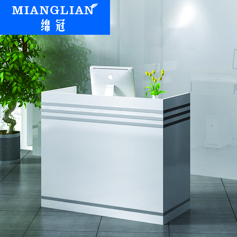 绵冠MIANGUAN前台简约现代收银台柜台小型吧台超市服装收银台接待台高清大图